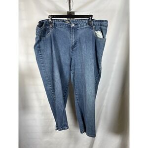 9.8 Degrees Jeans Womens Plus Size 22 Blue DenimStraight Leg Embroidered Pockets
